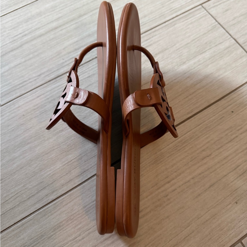 Tory Burch Miller Leather Thong Sandal — Brown - Picture 4 of 4